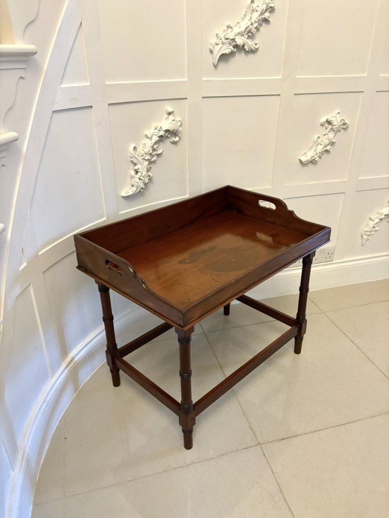 Antique George III Quality Mahogany Tray Top Lamp Table